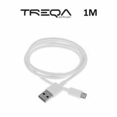 Καλώδιο Γρήγορης Φόρτισης και Μεταφοράς Δεδομένων 1m USB σε Micro USB Treqa CA-1011 Λευκό