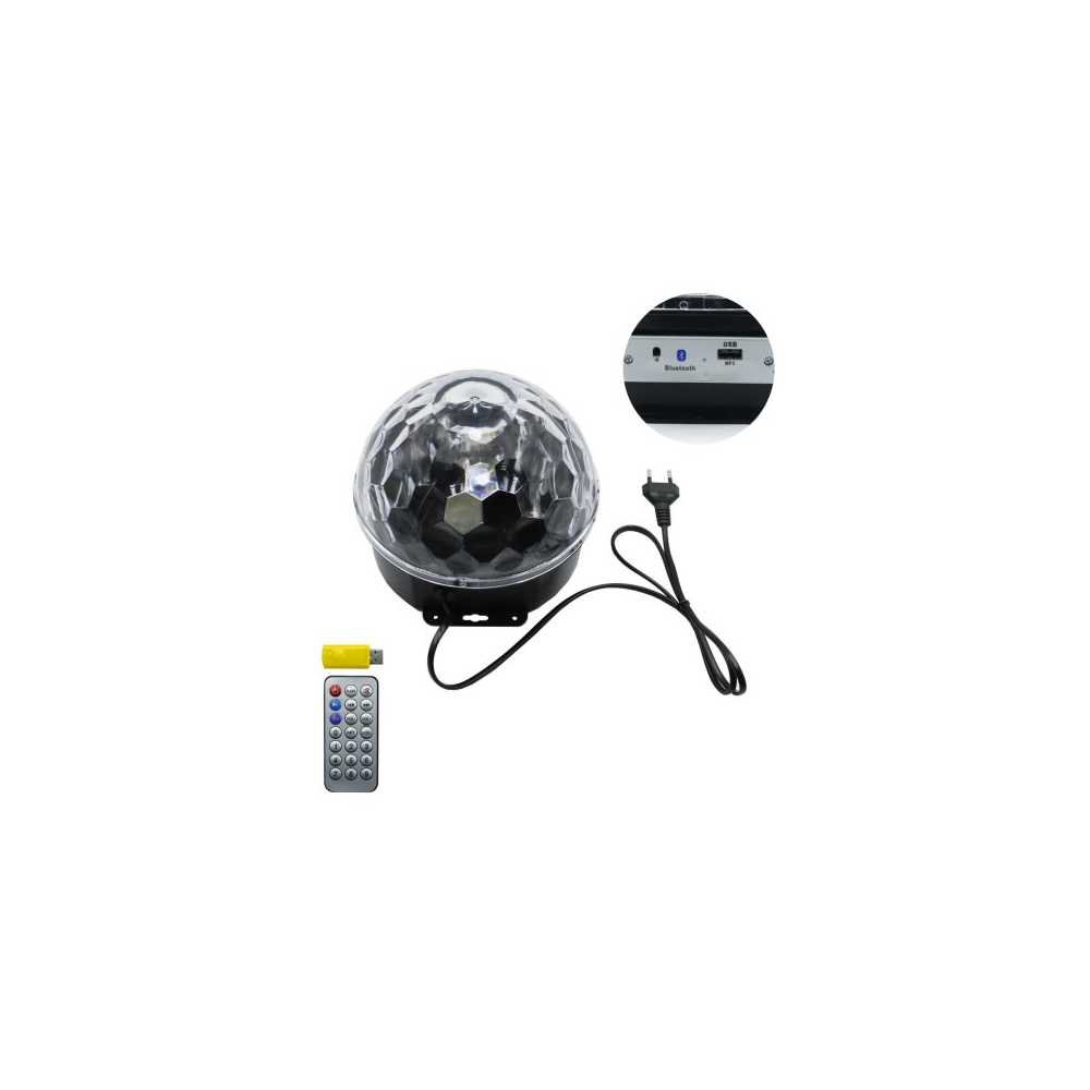 LED Φωτορυθμικό Disco Ball με Bluetooth – Mp3 – USB OEM