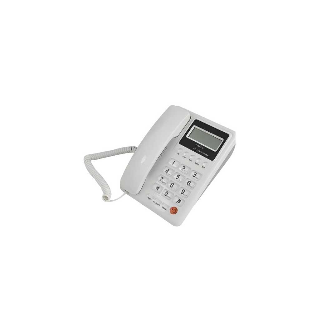 Ενσύρματο Τηλέφωνο Γραφείου Γόνδολα με Μεγάλη Οθόνη Pashaphone KX-T8001CID Λευκό