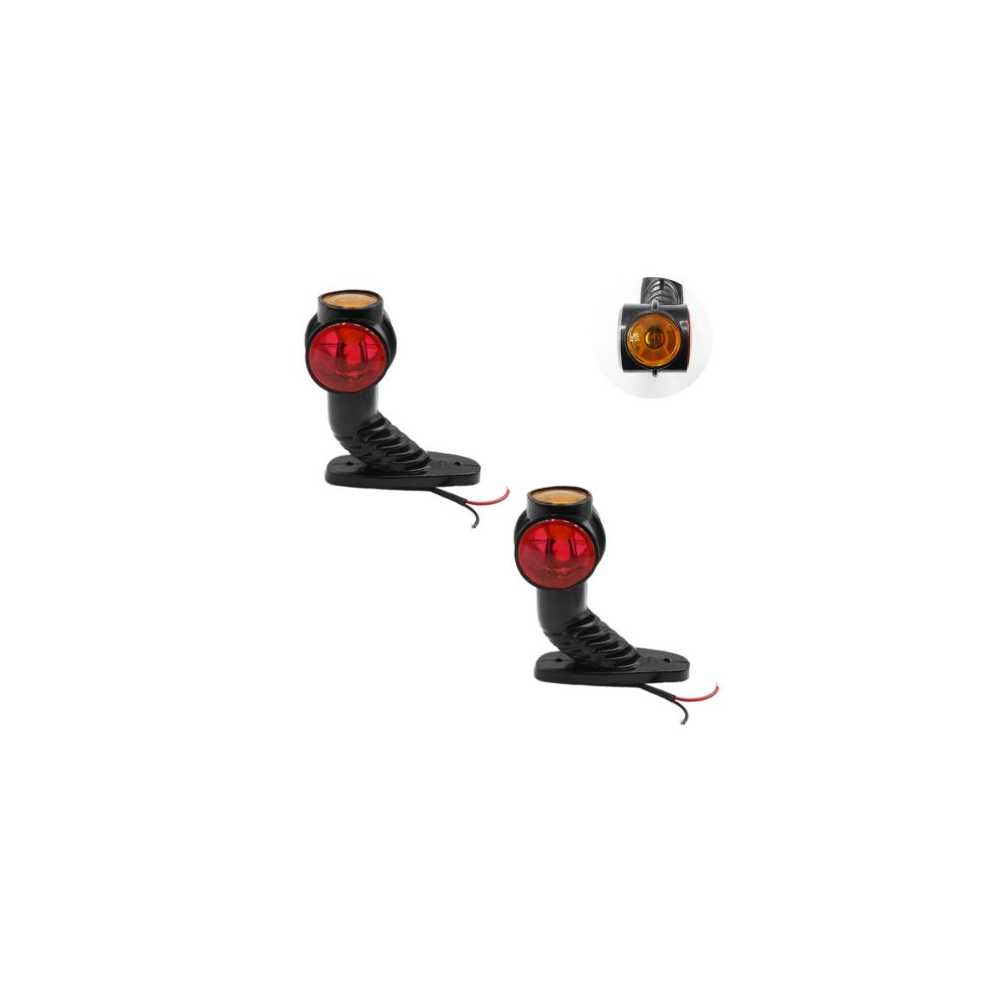 LED Τριπλά Πλευρικά Φώτα-Κέρατα Όγκου Αυτοκινήτου-Φορτηγού 12V-24V IP66 Πορτοκαλί-Κόκκινο 2 τμχ