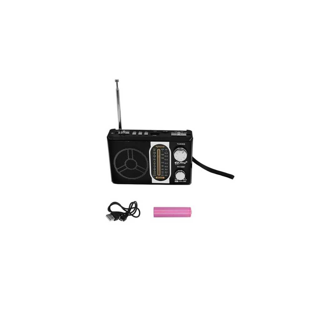 Φορητό Ασύρματο Ηχείο Bluetooth FM/USB/TF με Φακό PX-58BT Μαύρο