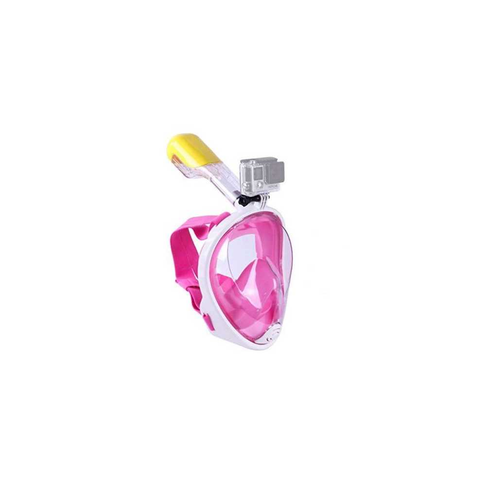 Μάσκα Θαλάσσης Σιλικόνης Full Face L/XL με Υποδοχή για Action Camera σε Ροζ Χρώμα