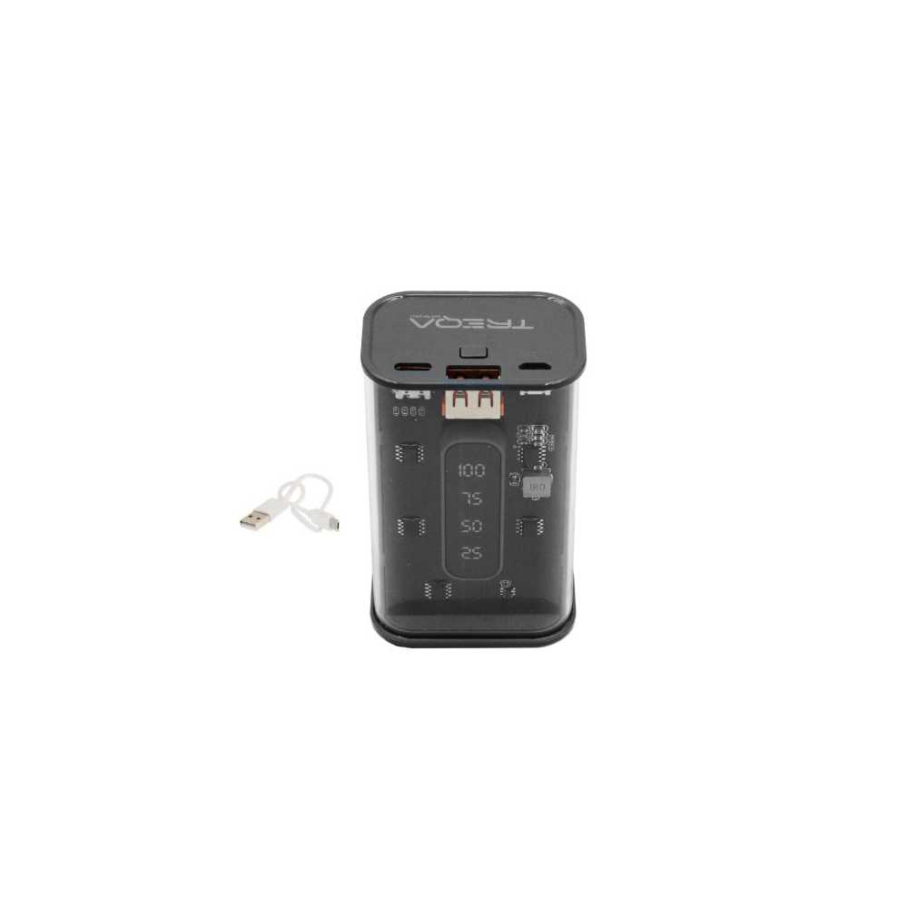 Powerbank 10000 mAh με Θύρα USB και Θύρα USB-C TR-2000 Μαύρο