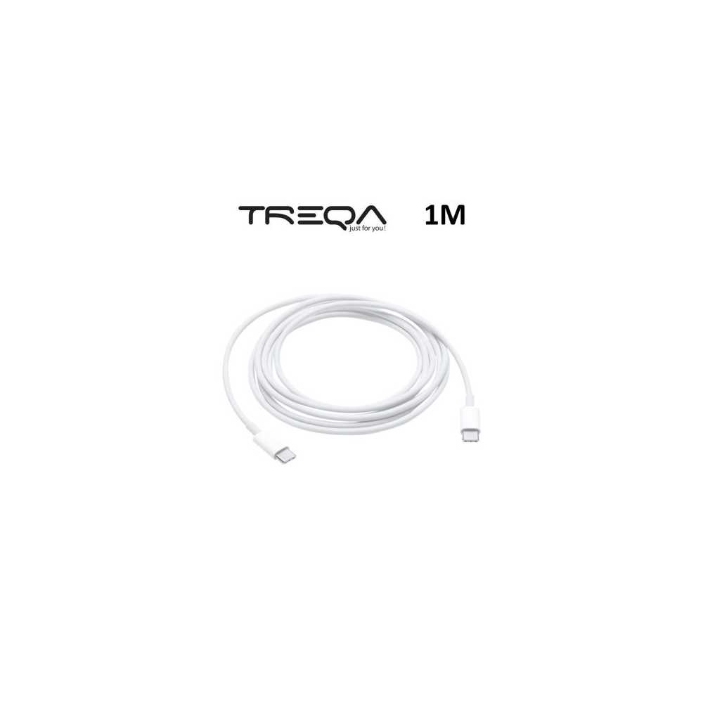 Καλώδιο Γρήγορης Φόρτισης και Μεταφοράς Δεδομένων 1m Type-C σε Type-C Treqa CA-1015 Λευκό