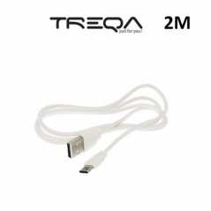 Καλώδιο Γρήγορης Φόρτισης και Μεταφοράς Δεδομένων 2m USB σε Type-C Treqa CA-2013 Λευκό