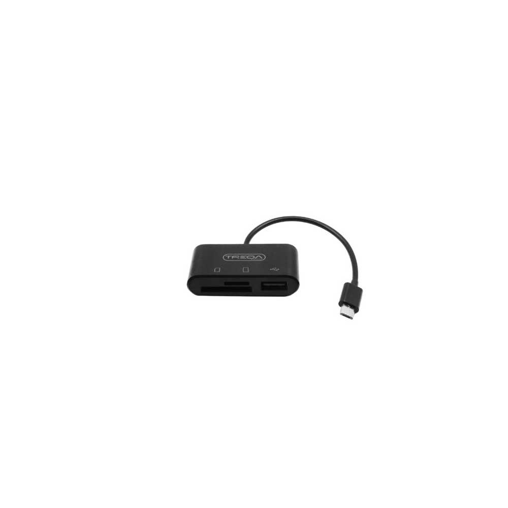 USB Hub OTG και Αναγνώστης Καρτών TF/SD με Βύσμα Micro USB Treqa USB-5 Μαύρο