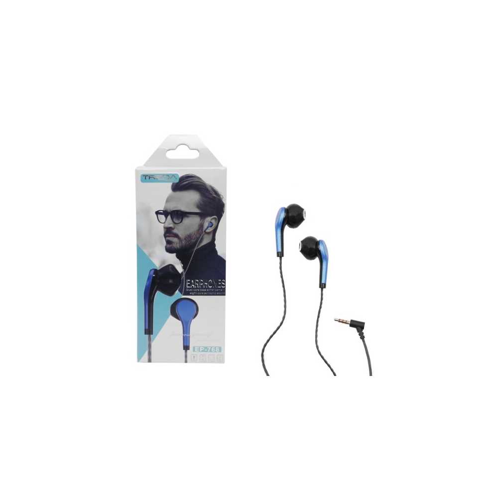 Ακουστικά Κινητού Handsfree Earbuds με Βύσμα Jack 3.5mm Treqa EP-768 Μπλε