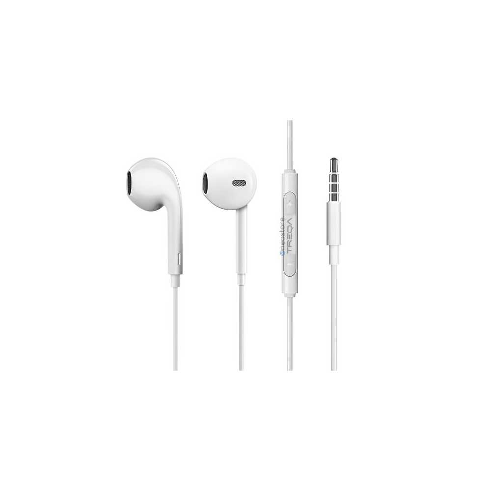 Ακουστικά Κινητού Handsfree Earbuds με Βύσμα Jack 3.5mm Treqa EP-752 Λευκό