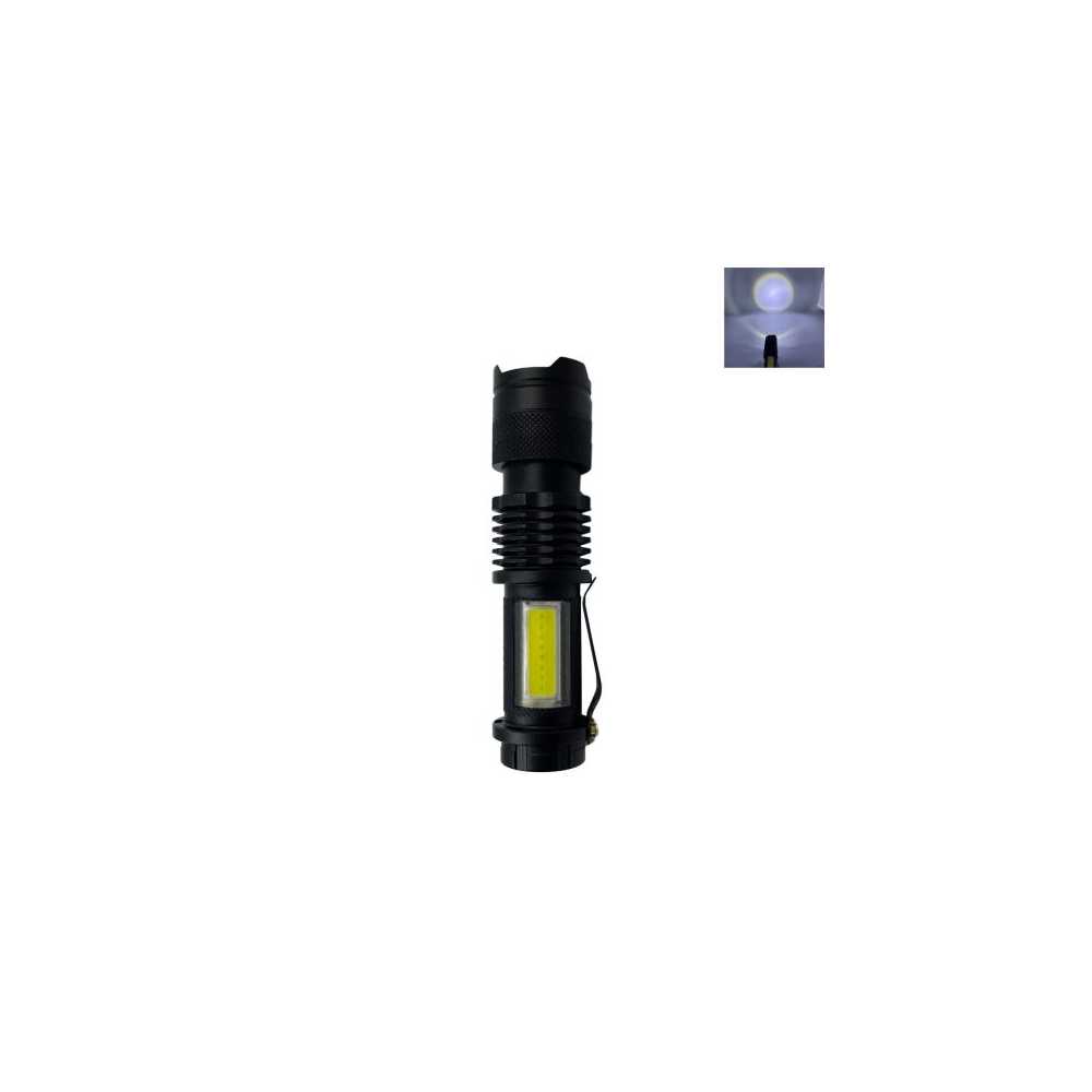 Επαναφορτιζόμενος Φακός LED Αδιάβροχος με 3 Λειτουργίες Μαύρος