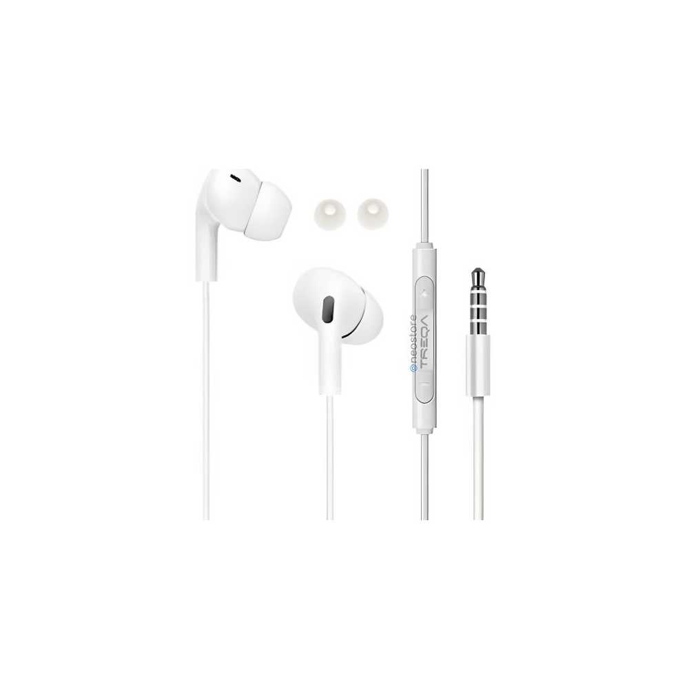 Ακουστικά Κινητού Handsfree In-ear με Βύσμα Jack 3.5mm Treqa EP-755 Λευκό