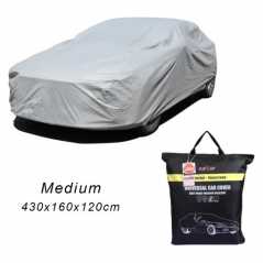 Κουκούλα Αυτοκινήτου για Coupe Medium Αδιάβροχη με Φίλμ Αλουμινίου – Λάστιχο και Ιμάντες 430x160x120cm CarSun CD-062-M Ασημί