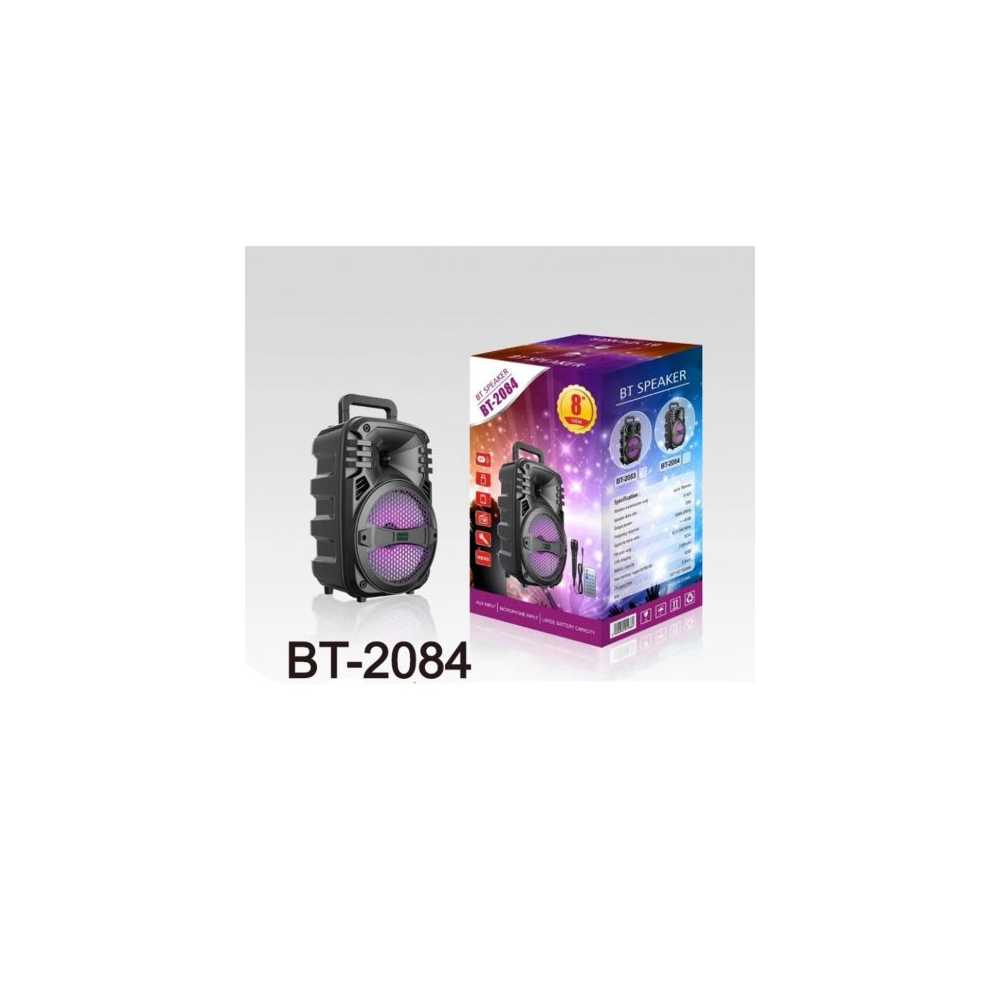 Σύστημα Karaoke 8? Bluetooth με Ενσύρματο Μικρόφωνο και FM, USB, AUX, TF BT-2084 Μαύρο