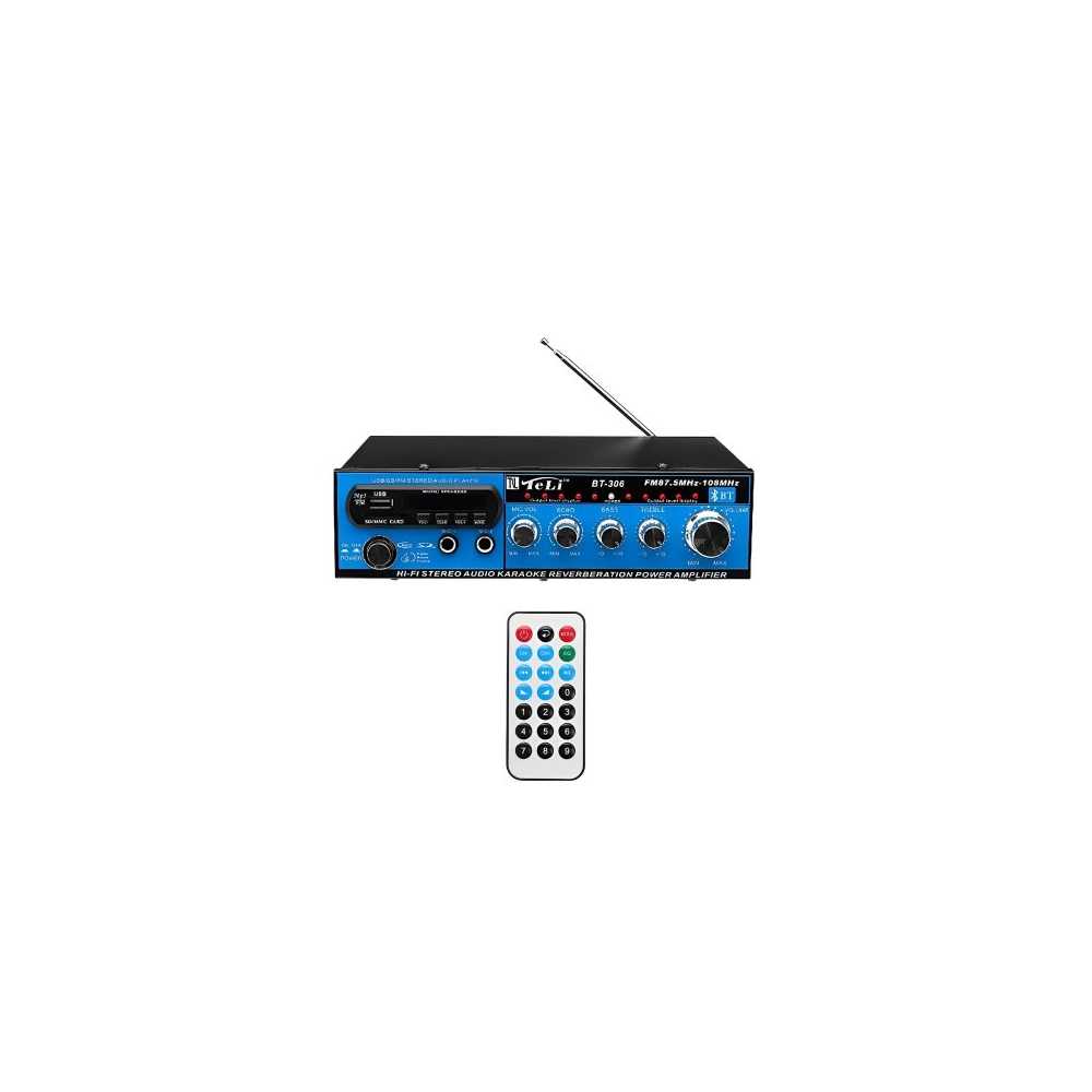 Ενισχυτής με Λειτουργία Karaoke-Bluetooth-FM-USB-TF-AUX και Τηλεχειριστήριο 12V/220V BT-306