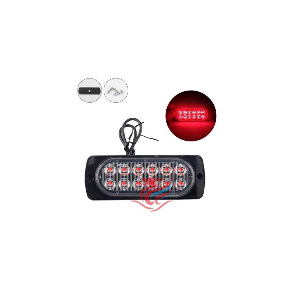 Φανάρι LED Κόκκινο με 11 λειτουργίες 11cm 12V – 24V 12 SMD 2160LM IP66 0077