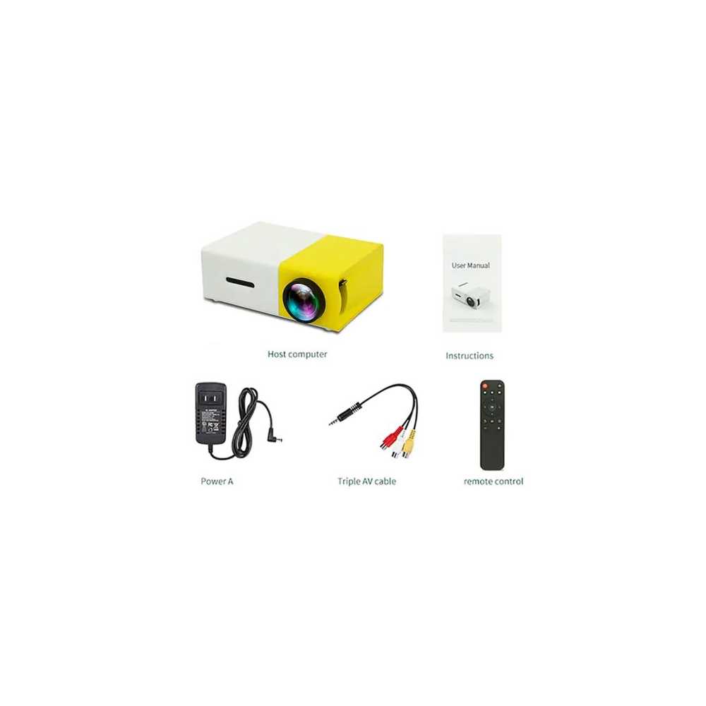 Mini Projector LED Full HD με Χειριστήριο και Ενσωματωμένο Ηχείο HDMI – AV – USB – Micro SD YG-300 Κίτρινο