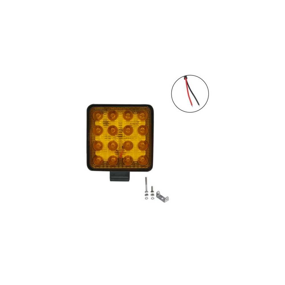LED Αδιάβροχος Προβολέας Αλουμινίου Πορτοκαλί 12V-24V 10.5cm 48W 16 SMD IP67 3840LM OYQP-0083
