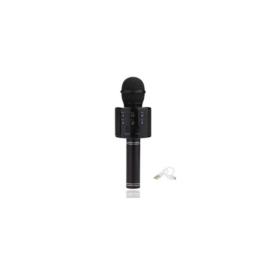Αυτόνομο Ασύρματο Μικρόφωνο Karaoke με Ηχείο και Λειτουργία Εγγραφής Φωνής WS-858 Μαύρο