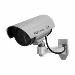 Ψεύτικη Κάμερα Παρακολούθησης Τύπου Bullet με Ενδεικτικό Κόκκινο LED IR-1100 Ασημί
