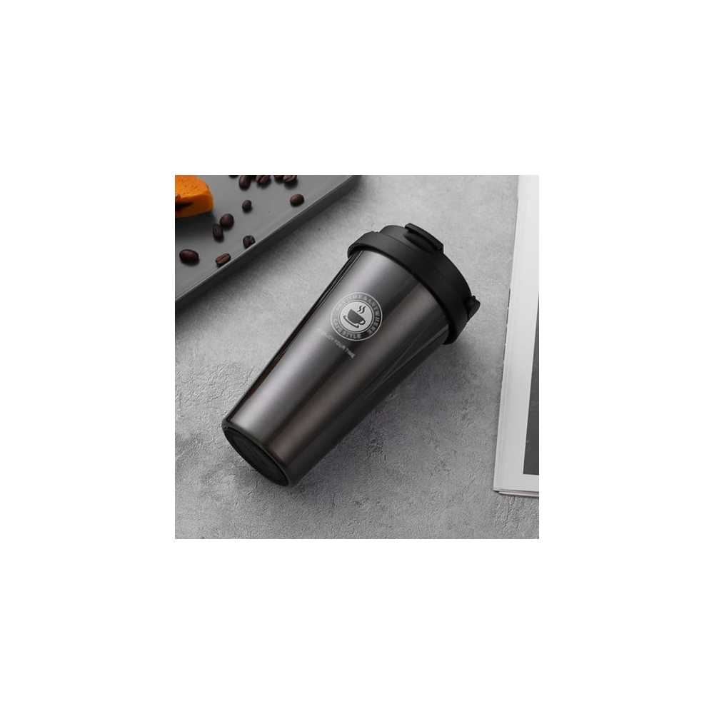 Ποτήρι Θερμός με Καπάκι Ασφαλείας και Χερούλι 500ml JB-1703 Μαύρο