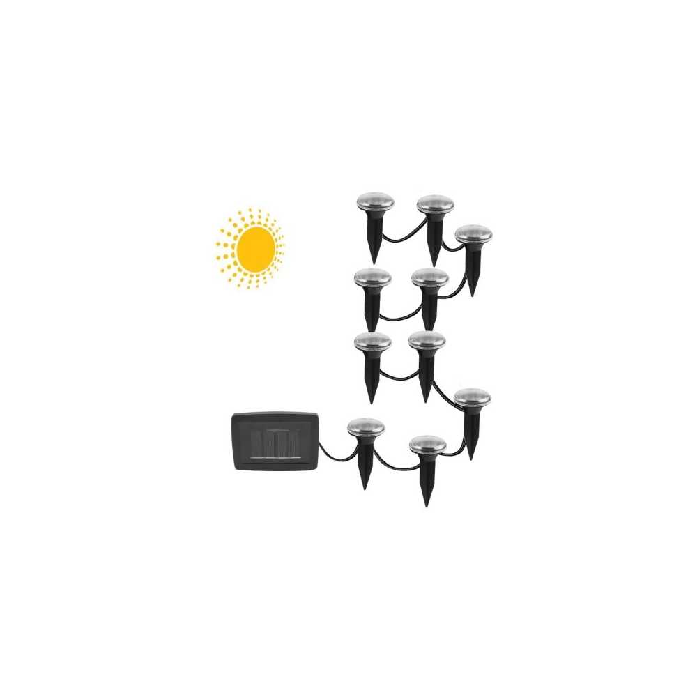 LED Αδιάβροχα Ηλιακά Καρφωτά – Χωνευτά Λαμπάκια Γιρλάντα 4m με Ηλιακό Πάνελ και Θερμό Λευκό Φωτισμό