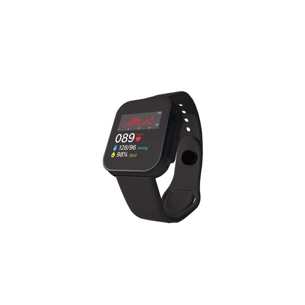 Smartwatch με Παλμογράφο και Ένδειξη Μηνυμάτων με Bluetooth Μαύρο