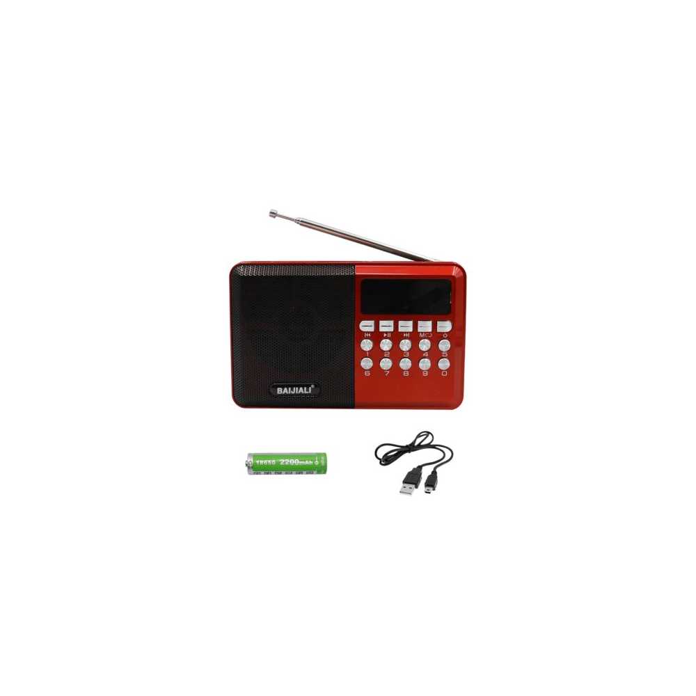 Φορητό Ηχείο Bluetooth με Ραδιόφωνο TF, USB και AUX BAIJIALI BJL-62 Κόκκινο