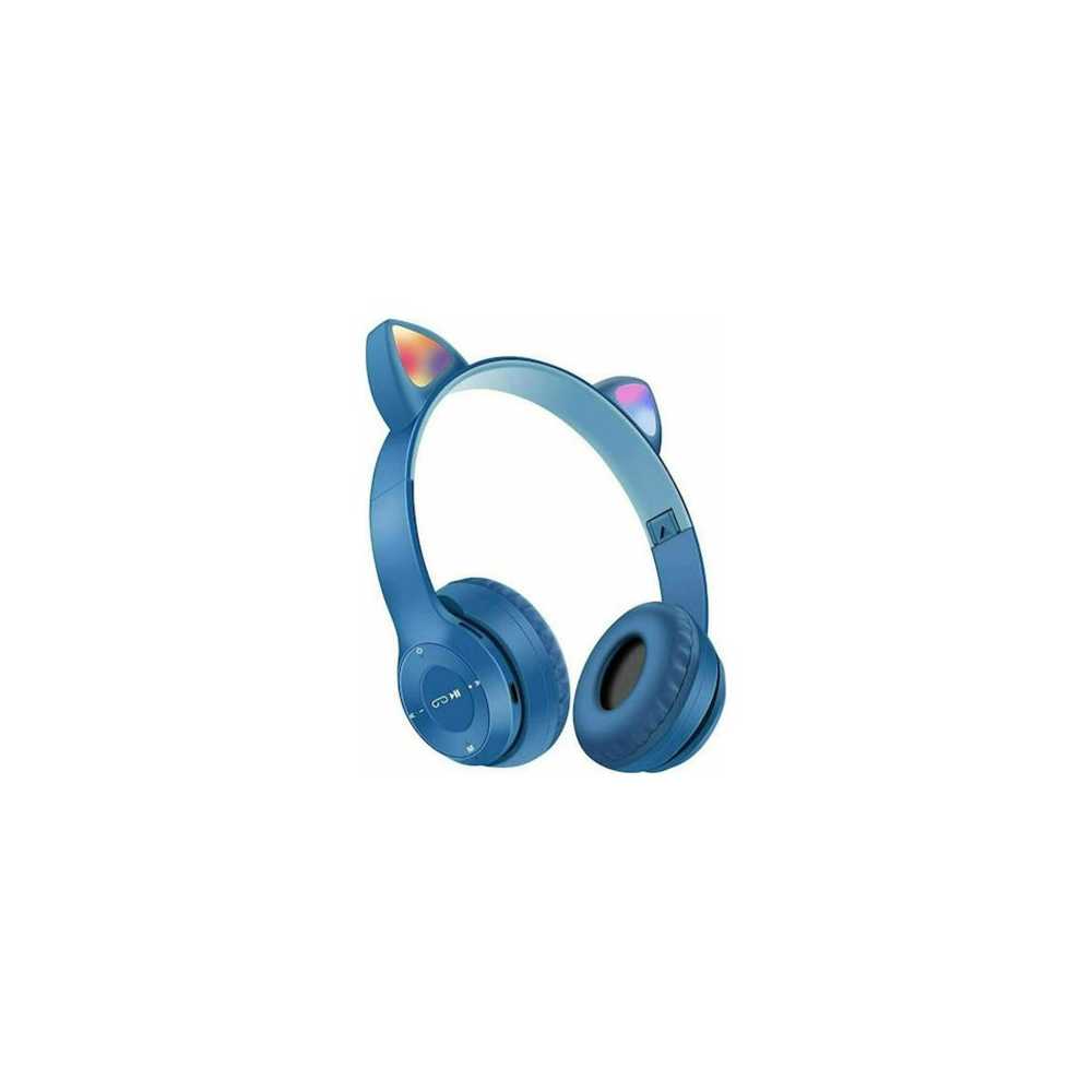 Ασύρματα/Ενσύρματα Παιδικά Ακουστικά Bluetoth – FM – AUX – MicroSD On Ear P47M Μπλε