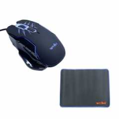 Ενσύρματο Gaming Ποντίκι με RGB Φωτισμό 2.4Ghz και Mousepad WK-411 Weibo Μαύρο
