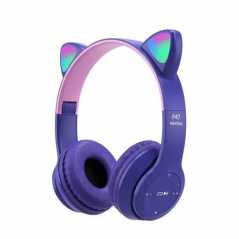 Ασύρματα/Ενσύρματα Παιδικά Ακουστικά Bluetoth – FM – AUX – MicroSD On Ear P47M-P Μωβ